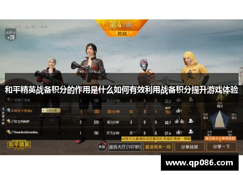 和平精英战备积分的作用是什么如何有效利用战备积分提升游戏体验